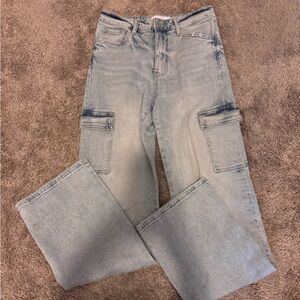 Light Wash Cargo Jeans